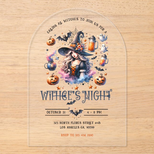 Witches Night Halloween Party Invitation (Front)