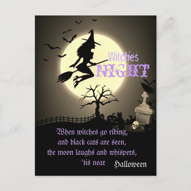 Witches Night, Halloween Postcard (Front)