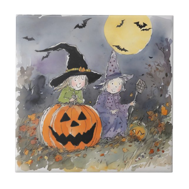 Witches’ Night Out Ceramic Tile (Front)