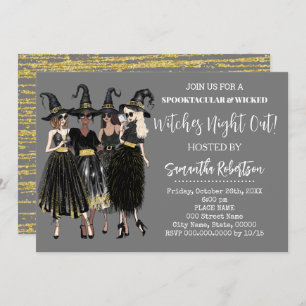 Witches Night Out Halloween Adults Party Invitation