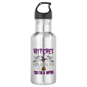 Witches October Halloween Skull Witch Hat Pumpkin_ 532 Ml Water Bottle