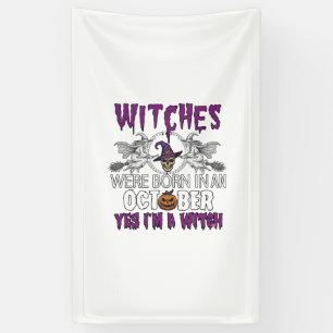 Witches October Halloween Skull Witch Hat Pumpkin_ Banner