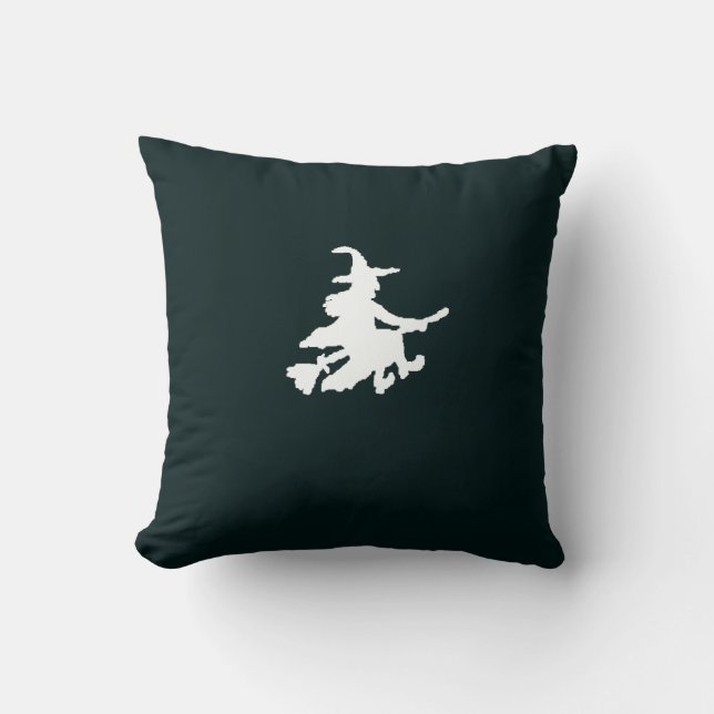 Witches on Black Throw Pillow (Front)