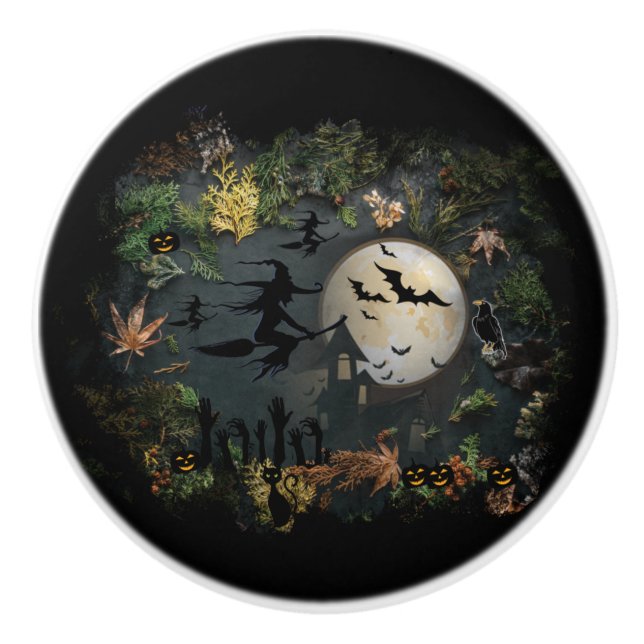 Witches Party Night Ceramic Knob (Front)