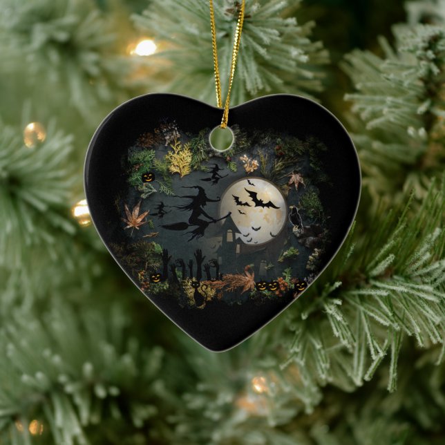 Witches Party Night Ceramic Ornament (Tree)