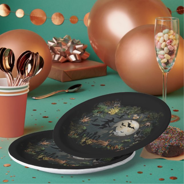 Witches Party Night Paper Plate (Multi)