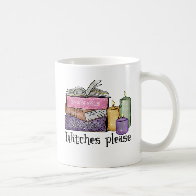 Witches Please – Stack of Witchy Books Coffee Mug (Right)