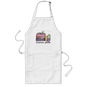 Witches Please – Stack of Witchy Books Long Apron