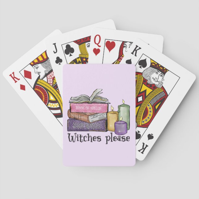 Witches Please – Stack of Witchy Books Playing Cards (Back)