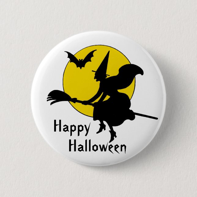 Witches Ride Happy Halloween 6 Cm Round Badge (Front)