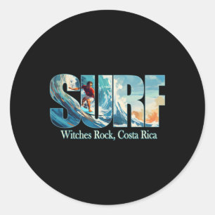 Witches Rock, Costa Rica Beach Surfing Classic Round Sticker