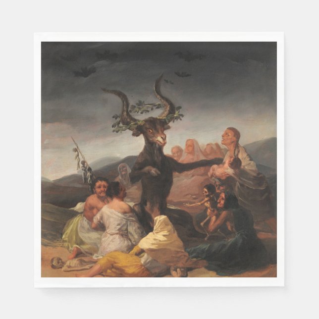 Witches' Sabbath by Francisco de Goya Napkin (Front)