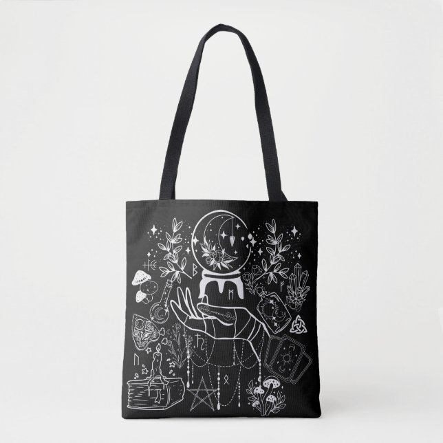 Witches' Sight: Mystical Visionary Design Tote Bag (Front)