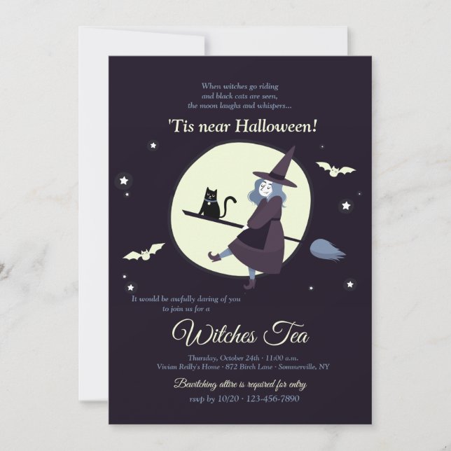 Witches Tea Halloween Invitation (Front)