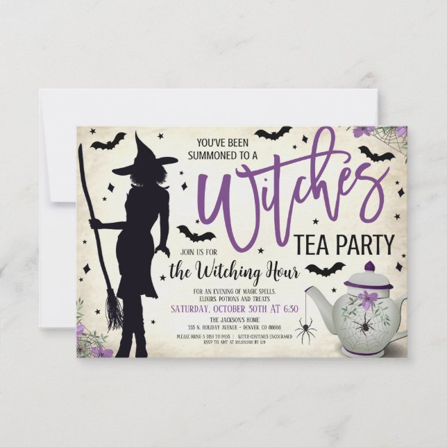 Witches Tea Party Invitation (Front)