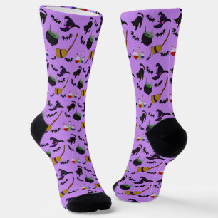 Witches Tools Pattern Socks 