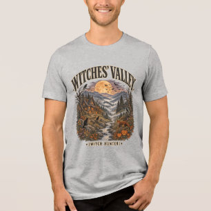 Witches' Valley – Vintage Gothic Halloween Mountai Tri-Blend Shirt