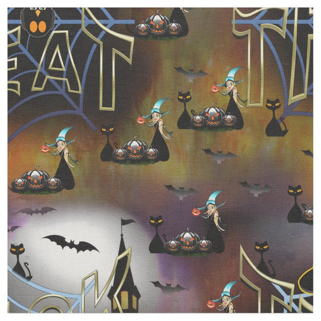 Witches, Vampires & Fire Haunted Ghoulish backdrop (Close Up)