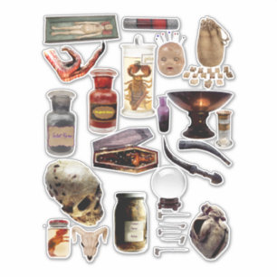 Witches Witchcraft magic Tools Collage sheet 