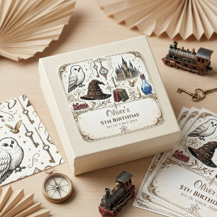 Witches & Wizards Story Book Fairy Tale Birthday Square Sticker
