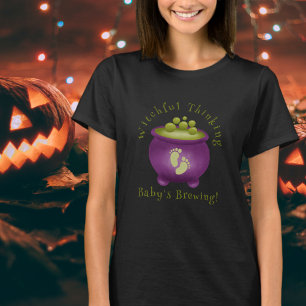 Witchful Thinking Baby’s Brewing Purple Halloween T-Shirt