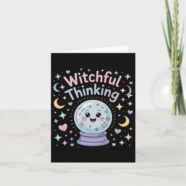 Witchful Thinking Crystal Ll Halloween Vibes  Card (Front)