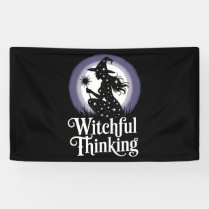 Witchful Thinking Halloween Girl T-shirt Banner