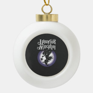 Witchful Thinking Halloween Girl T-shirt Ceramic Ball Christmas Ornament
