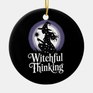 Witchful Thinking Halloween Girl T-shirt Ceramic Ornament