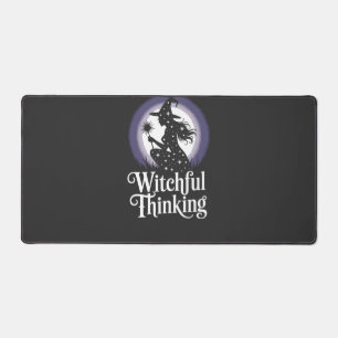Witchful Thinking Halloween Girl T-shirt Desk Mat