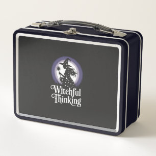 Witchful Thinking Halloween Girl T-shirt Metal Lunch Box