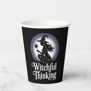 Witchful Thinking Halloween Girl T-shirt Paper Cups