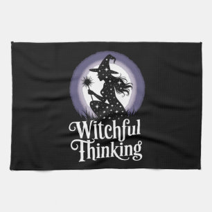 Witchful Thinking Halloween Girl T-shirt Tea Towel