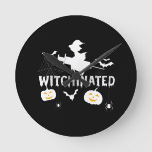 Witchinated Halloween 2021Costume Funny Witch Round Clock