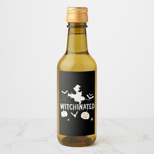 Witchinated Halloween 2021Costume Funny Witch Wine Label (Front)