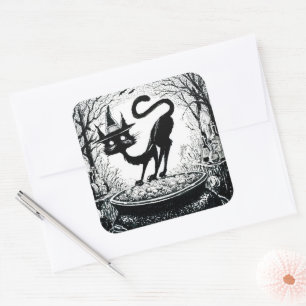 Witching Cat Square Sticker