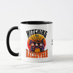 Witching for Halloween, Funny Witches Orange Mug