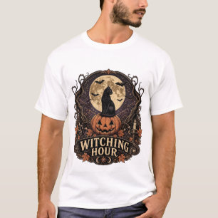 Witching Hour Black Cat Halloween T-Shirt – Vintag