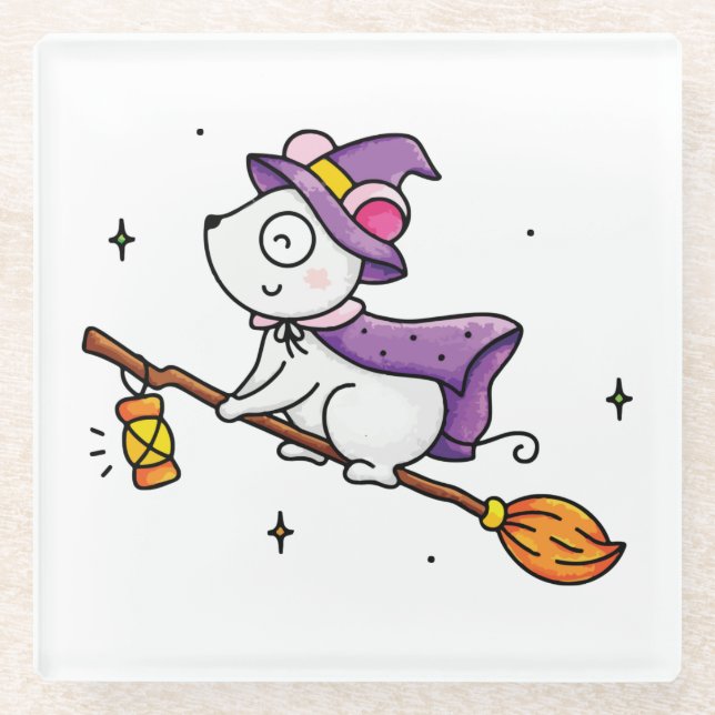 Witching hour glass coaster (Front)