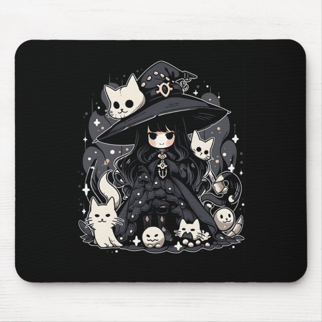 Witching Hour Trendy Halloween Graphic Design  Mouse Pad (Front)