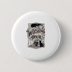 Witching Hour Vintage Engraving Witchy Design_1 6 Cm Round Badge