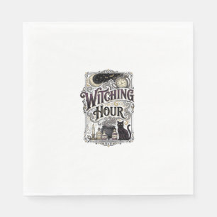 Witching Hour Vintage Engraving Witchy Design_1 Napkin