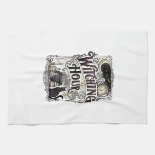 Witching Hour Vintage Engraving Witchy Design_1 Tea Towel