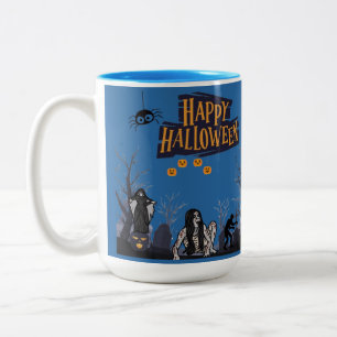 Witching Hour Whispers blue Two-Tone Coffee Mug