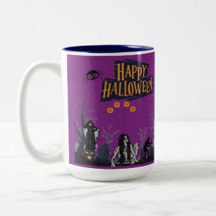 Witching Hour Whispers royal purple Two-Tone Coffee Mug