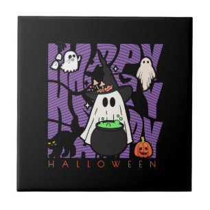 Witching Up Fun Happy Halloween Magic & Mischief Ceramic Tile
