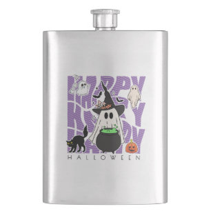 Witching Up Fun Happy Halloween Magic & Mischief Hip Flask