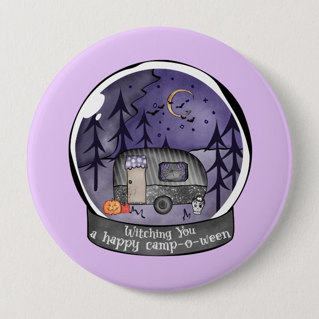 Witching You A Happy Camp-O-Ween 10 Cm Round Badge (Front)