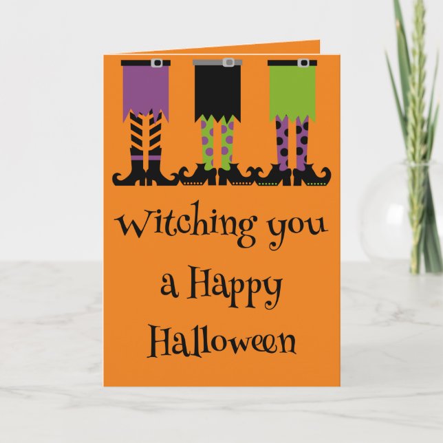 Witching You A Happy Halloween 5" x 7" Folded Card (Front)
