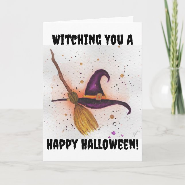Witching You a Happy Halloween Card (Front)